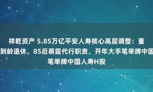 祥乾资产 5.85万亿平安人寿核心高层调整：董事长杨铮到龄退休，85后蔡霆代行职责，开年大手笔举牌中国人寿H股